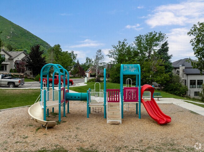 Children love the colorful playground at Fortuna Park in Mount Olympus, Utah.