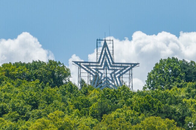 The Roanoke Star is easily visible from Fallon.