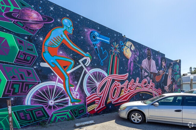 There are many colorful murals spread throughout the Tower District.