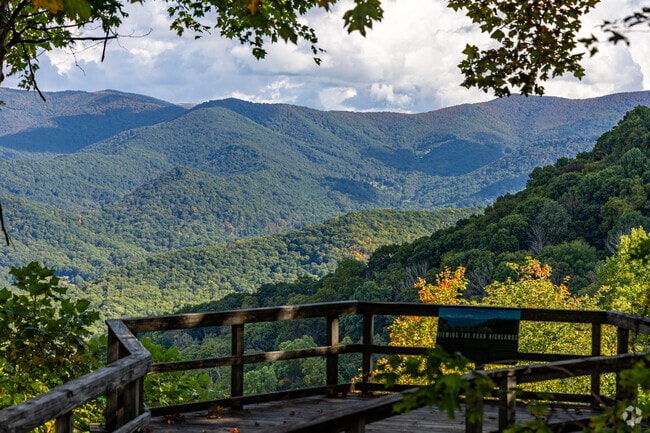 One of the most popular stops in Roan Mountain State Park is the lookout at Miller Farmstead.