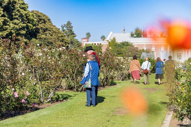 Take a stroll through the Rose Gardens at Exposition Park near Florence.