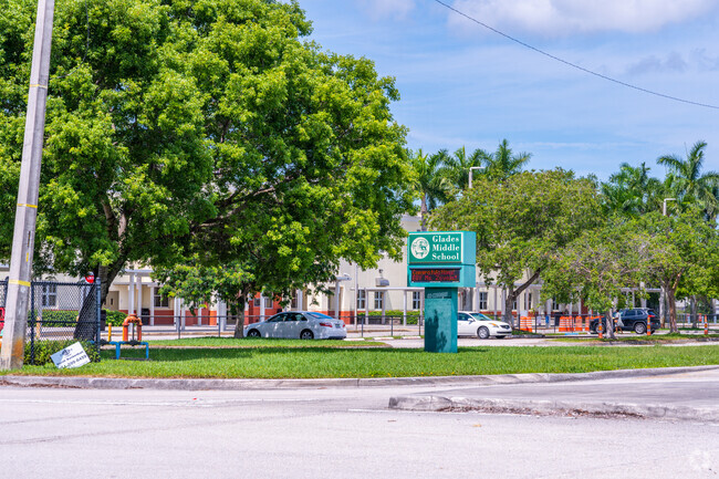 Glades Middle School sign at entrance.