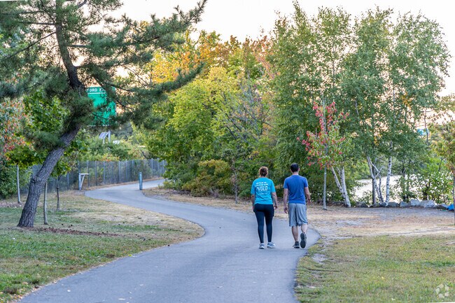 Enjoy a walk along the Mystic River in Ten Hill.