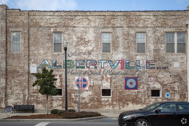 The Albertville City Museum features a famous mural on its exterior wall.