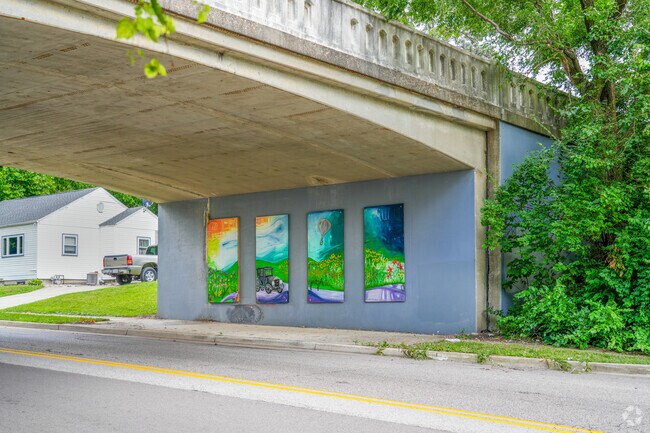 Murals under bridges can be found throughout Vinton Highlands.