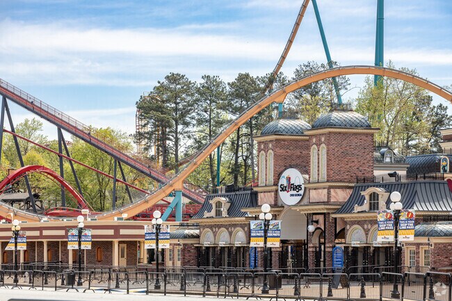 Activities in Mableton, GA can include riding rollercoasters at Six Flags Over Georgia.