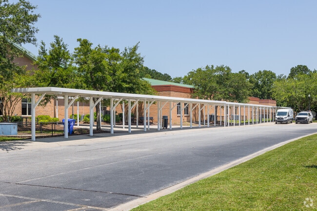Thomas C. Cario Middle School in Mount Pleasant has offers a shaded drop off area.