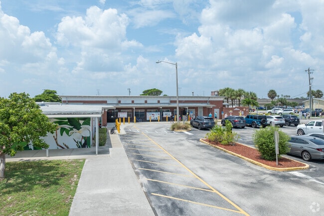 Indialantic Elementary School has a bright colorful campus with student murals.