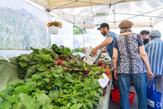 The Brookline Farmers Market in Brookline brings together many local farmers weekly.