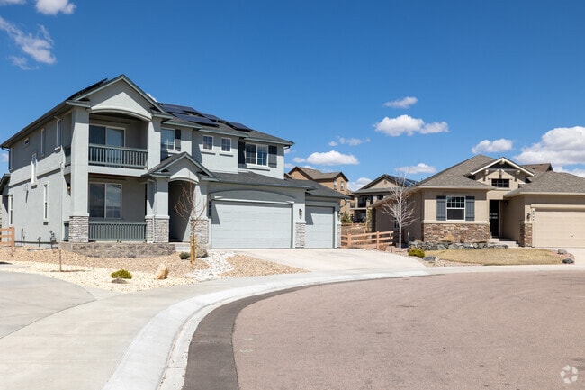 Modern homes make a fair showing in the Wolf Ranch neighborhood.