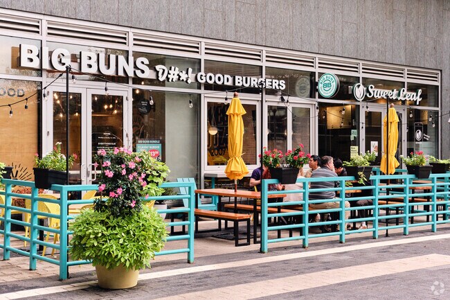 The Wiehle–Reston East Metro is convenient to Oak Hill, located in a mixed use urban courtyard.