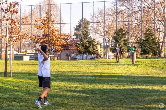 Siempre Verde Park with beautiful and lush green space is great for games in Farrelly Pond.