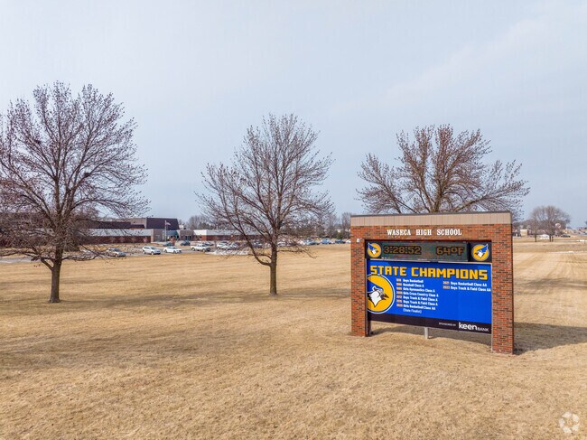Waseca Senior High School has a large campus and is situated near the middle school.