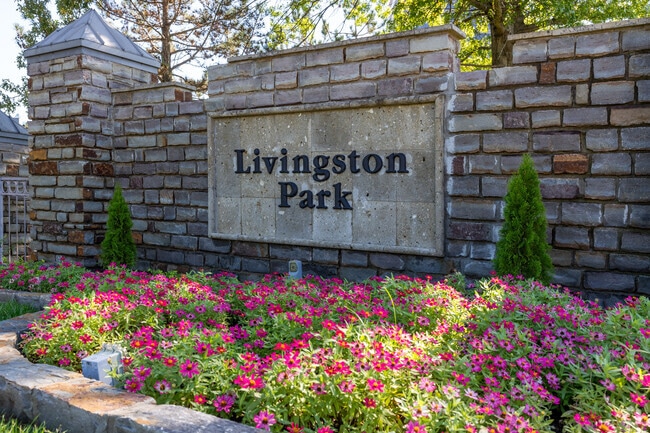 Livingston Park entrance offers a beautiful welcoming sign for visitors.