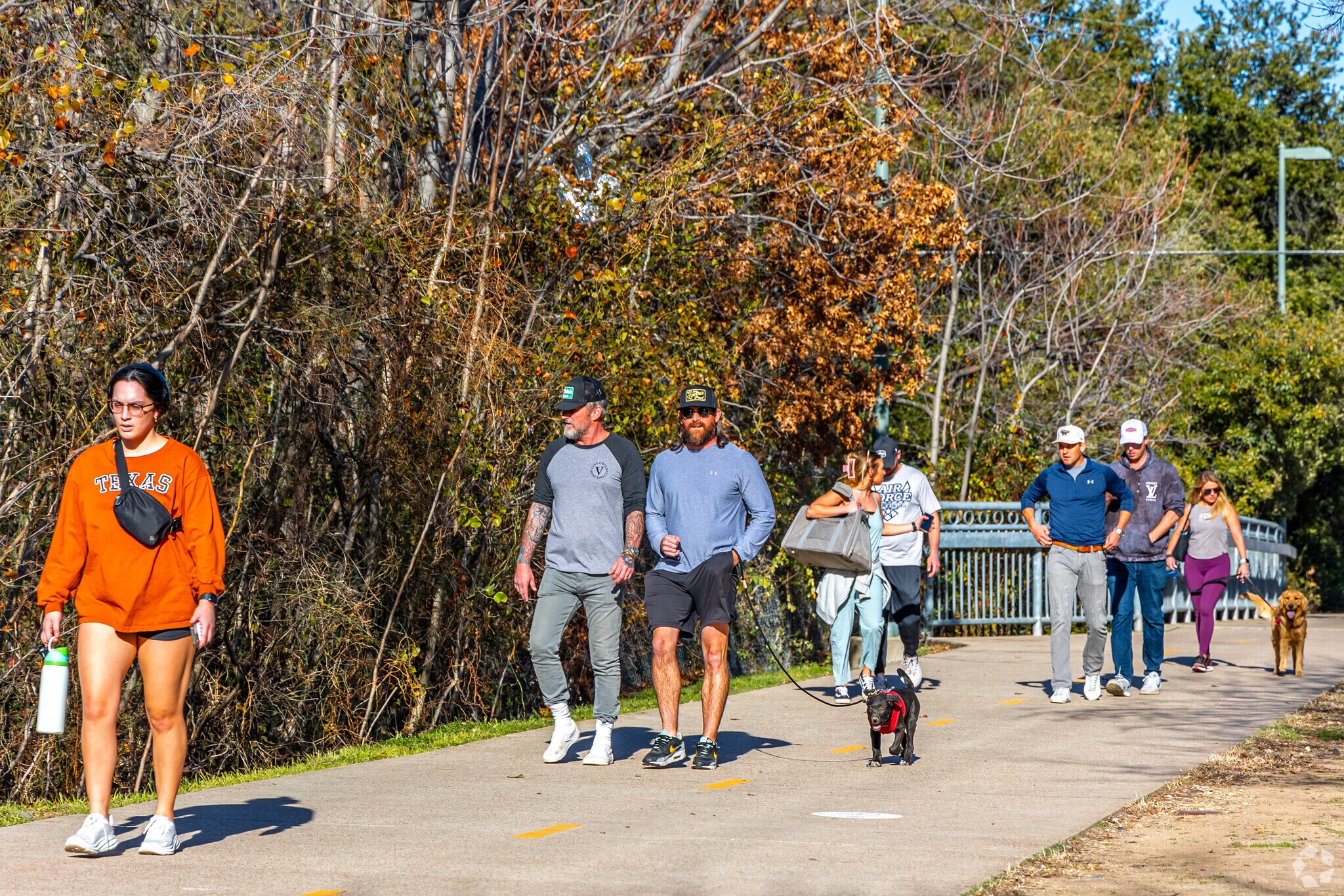 Many people enjoy the Katy Trail, a 3.5 mile trail that starts at Victory Park.