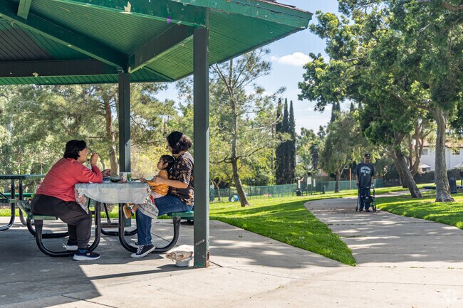 Lunch is a popular time for Lemon Grove residents to grab some shade or go for a stroll.
