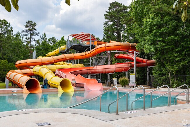 Enjoy water slides at Whirlin' Waters Adventure Waterpark in North Charleston