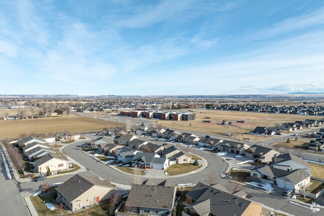 Aerial view of West Shiloh showcasing its suburban layout and open landscapes.