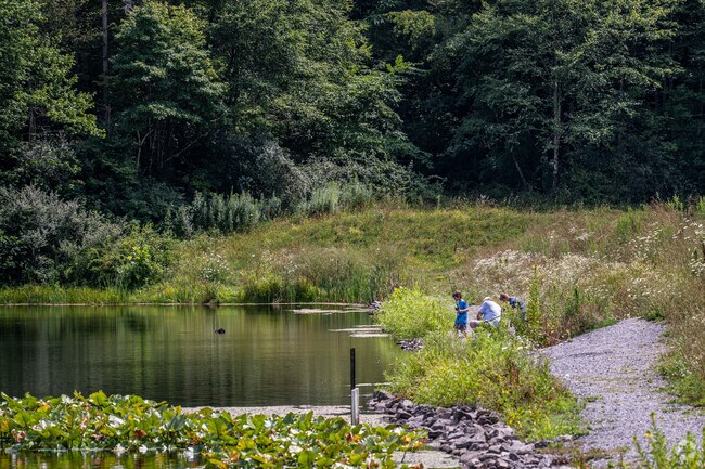 Summer days can be spent fishing at Fairfax Pond in Arthurdale.