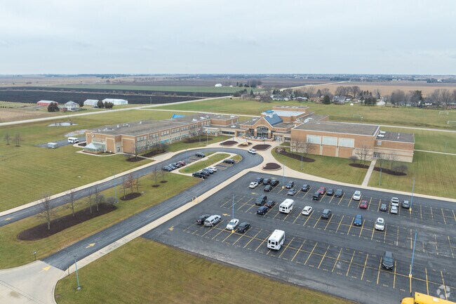 Peotone High School offers a sprawling campus when viewed from above.