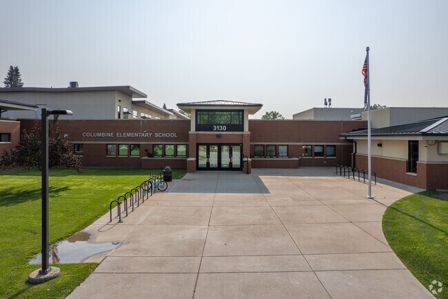 Columbine Elementary’s welcoming entrance invites students into a nurturing academic setting.