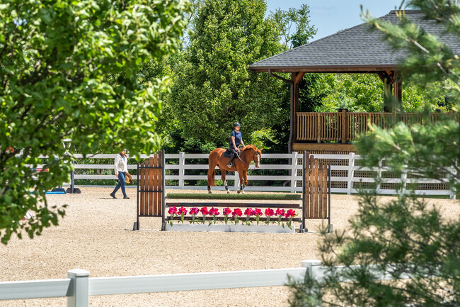 A rider trains with a horse at Always Faithful Equestrian Club in Mettawa.