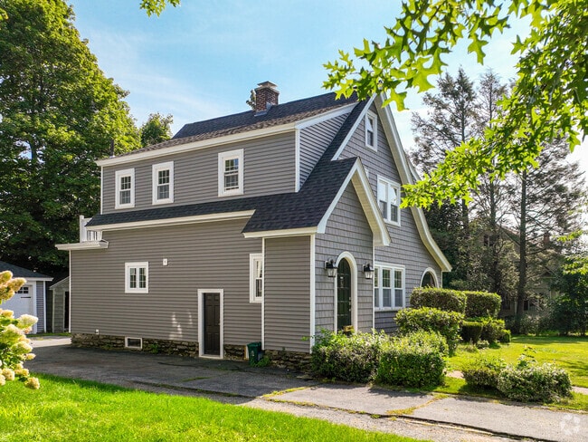 Some Burncoat homes feature peaked roofs and rounded entrance ways.