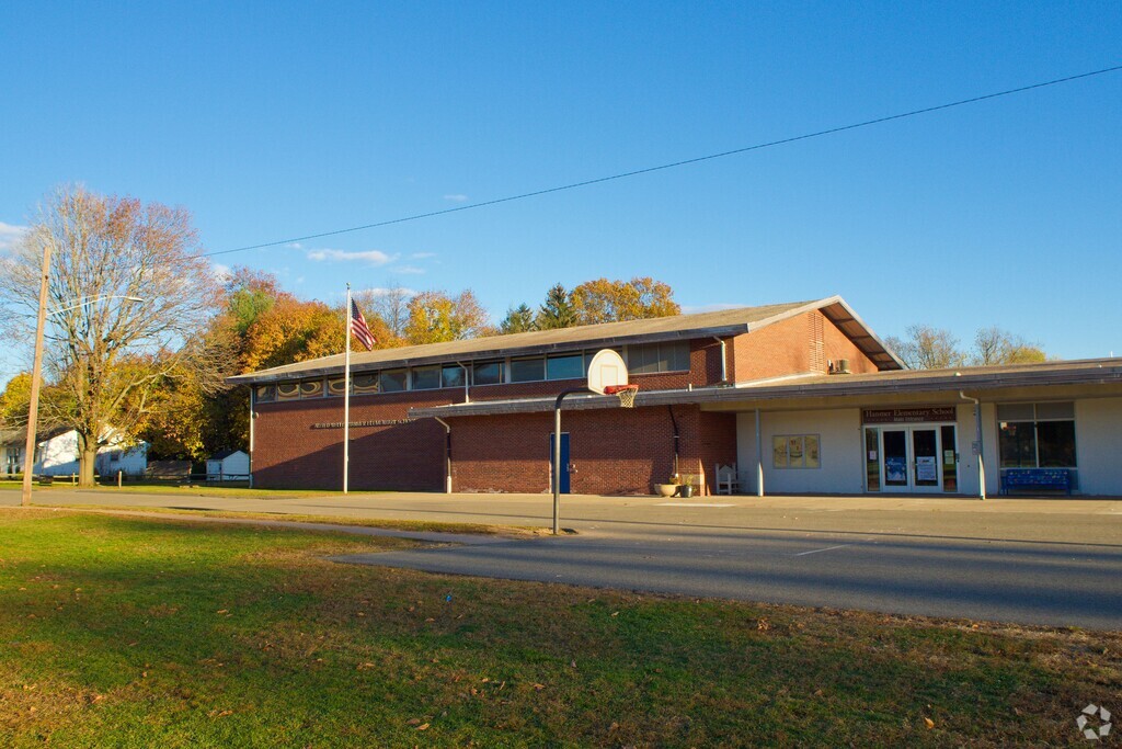 Basketball courts are just one of the many amenities at Alfred W. Hanmer School.
