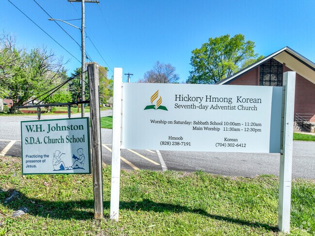 Signage at the entrance of Johnston Wm Elementary School, share with the on-site church.