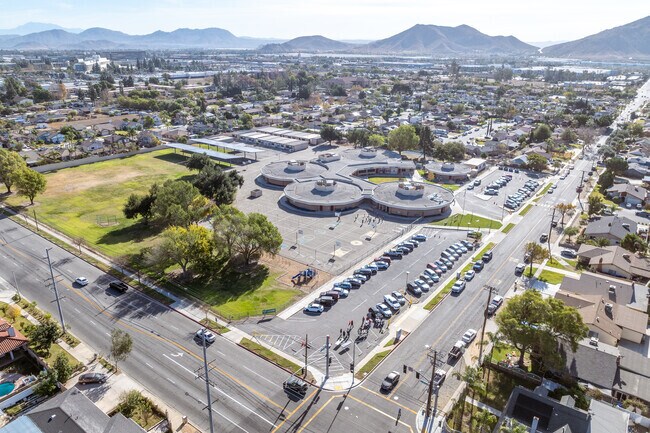 Cypress Elementary School offers a sprawling campus when viewed from above.
