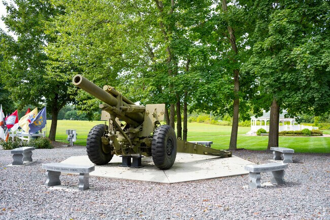 An artillery display honors veterans at the Rehoboth Veterans Memorial.