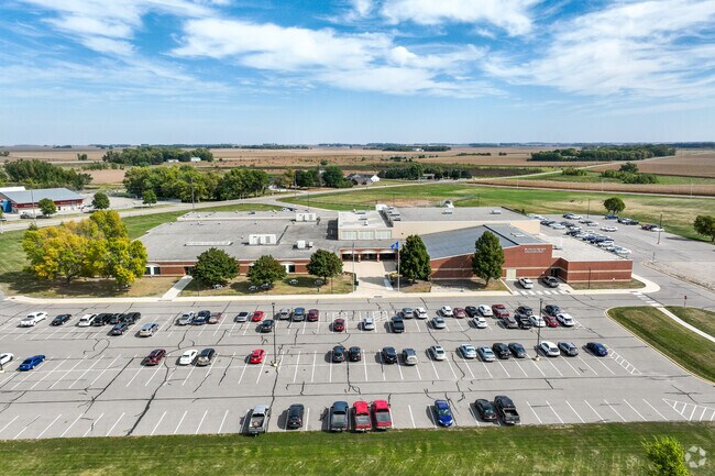 Blue Earth Area High School stands as a landmark in the heart of Blue Earth.