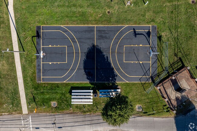 The basketball court at Commons Park in Burlington, OH.