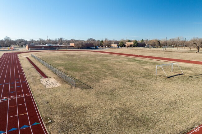 There is a football field at Hadley Middle School.