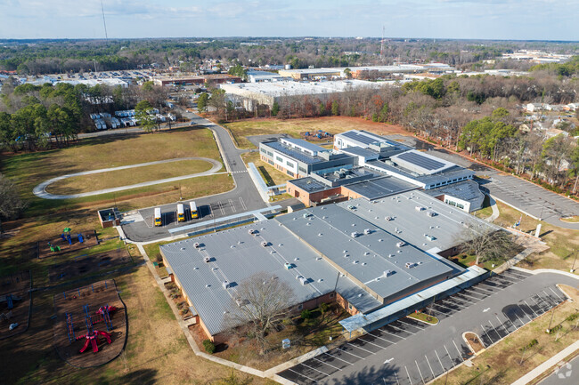 An aerial view of Elizabeth Holladay Elementary School.