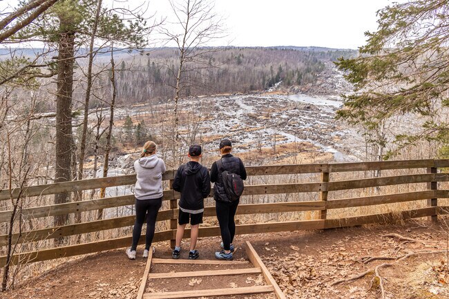 Visitors can hike the Ogantz Trail to the scenic overlook at Jay Cooke State Park.