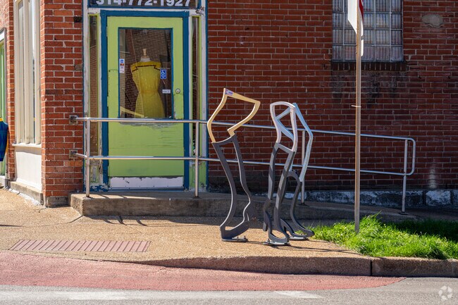 Tower Grove South has many iconic bike racks located along Morganford Rd.