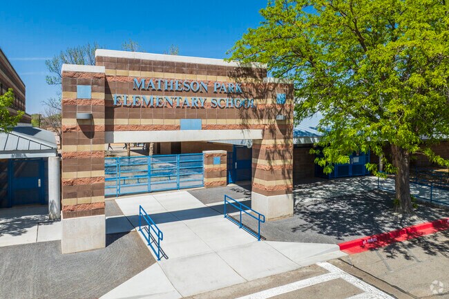 Kids can attend Matheson Park Elementary School which scores a B-minus grade from Niche.