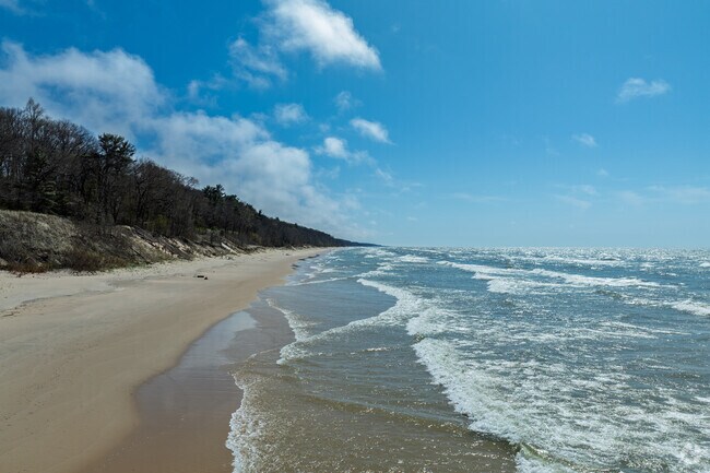 Lake Michigan Beach has beautiful beaches along the lake with public access.