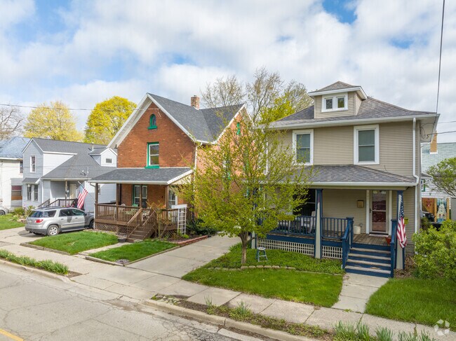 Foursquare-style home, along with others line the streets of the Fabulous Acres neighborhood