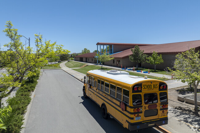 The bus stop at Alice L Smith Elementary School.