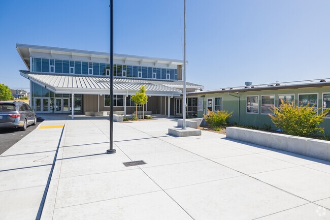 Focused and determined, a student works on projects in Kawana Springs Elementary 
School.