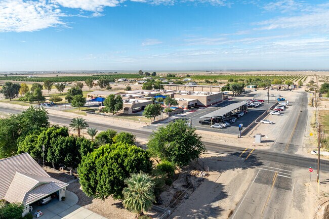 Aerial view of Orange Grove Elementary School showing the residential area.