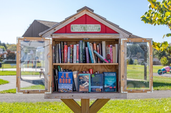Shared library containers can be spotted throughout the neighborhood of Allegheny Township.