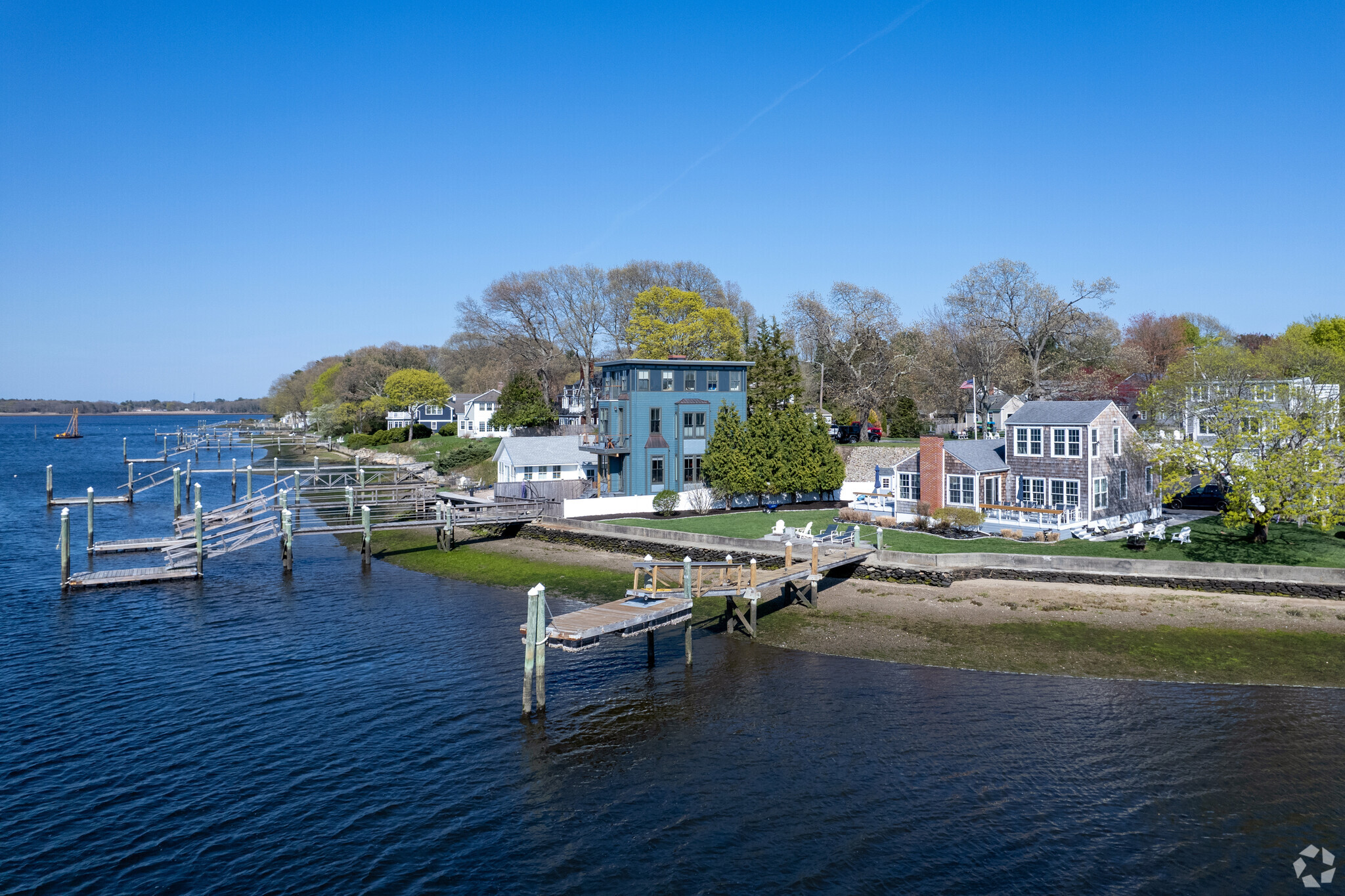 A house with a dock overlooking the 100 Acre Cove in the Hampden Meadows Neighborhood is a boater's dream.