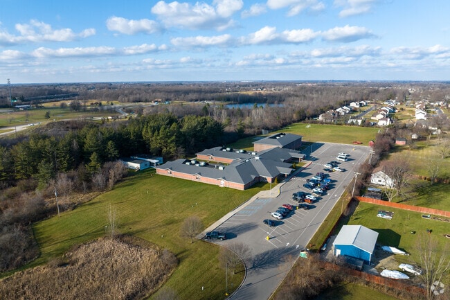 Woodland Park Academy sits in a neighborhood setting in the town of Grand Blanc.