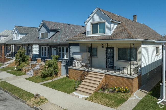 Hamtramck homes often have large front porches overlooking the street.