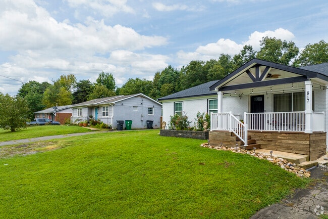 Yorkmount homes follow the hilly terrain of the area with large yards and old growth vegetation.