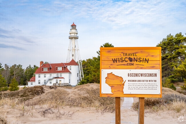 Along Two Rivers Lake Michigan coastline is the Rawley Point Lighthouse, which makes for a great photo.