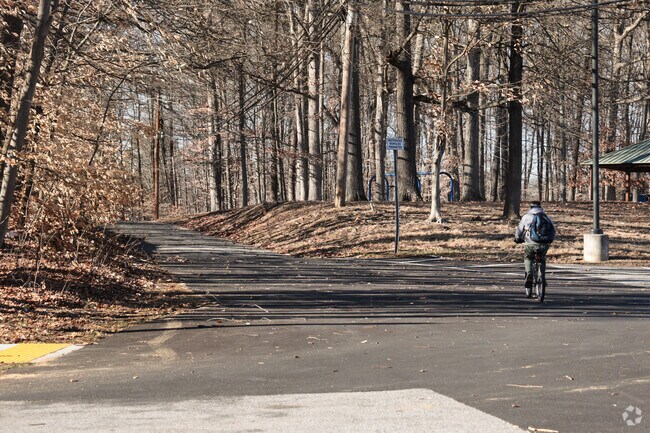 Bowie has may trails and paths taking a bike rider all over town.